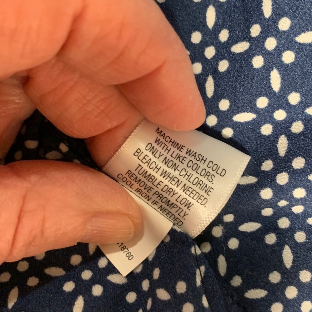 croft & barrow Navy and White Printed Button-Front Top - Picture 13 of 13